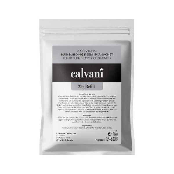 Calvani Hair Building Fibers Σκόνη Πύκνωσης Refill Pack Dark Brown (Καφέ / Καστανό Σκούρο) 28gr