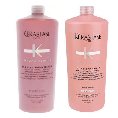 Kérastase SET Chroma Absolu Bain Chroma Respect Σαμπουάν 1000ml & Cica Chroma Conditioner για Βαμμένα Μαλλιά 1000ml