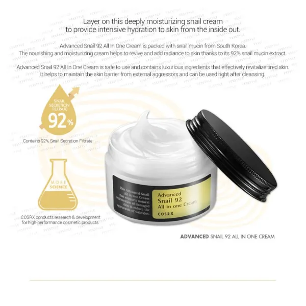 COSRX Advanced Snail 92 All in one Cream - 100g COSRX Advanced Snail 92 All in one Cream - 100g