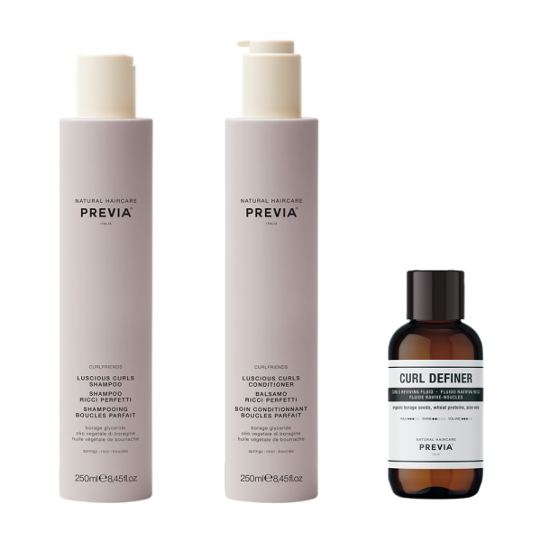 PREVIA SET CURLS CURLFRIENDS LUSCIOUS SHAMPOO 250 ML, CONDITIONER 250 ML & ΔΩΡΟ CURL DEFINER 100 ML