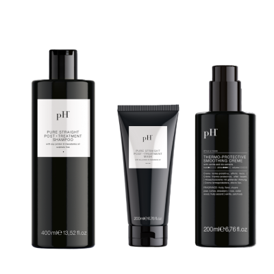 PH LABORATORIES SET PURE STRAIGHT SHAMPOO 400 ML, MASK 200 ML & ΔΩΡΟ THERMO-PROTECTIVE SMOOTHING CREME 200 ML