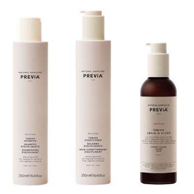 PREVIA SET SMOOTHING TAMING SHAMPOO 250 ML, CONDITIONER 250ML & ΔΩΡΟ TAMIG GLOSS LEAVE-IN 100ML