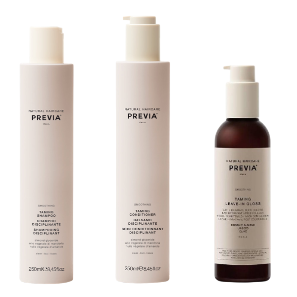 PREVIA SET SMOOTHING TAMING SHAMPOO 250 ML, CONDITIONER 250ML & ΔΩΡΟ TAMIG GLOSS LEAVE-IN 200ML