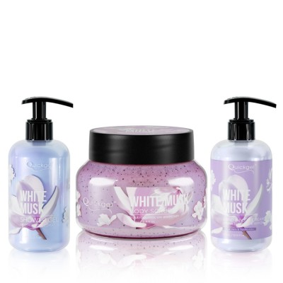 Quickgel Gift Set - White Musk Shower gel, Bodyscrub & Body Lotion Quickgel Gift Set - White Musk Shower gel, Bodyscrub & Body Lotion
