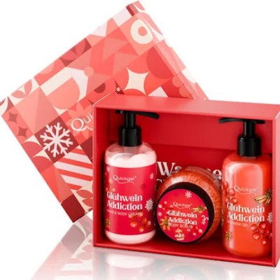 Quickgel Gluhwein Addiction Christmass  Σετ Περιποίησης για Καθαρισμό Σώματος & Ενυδάτωση 3τμχ