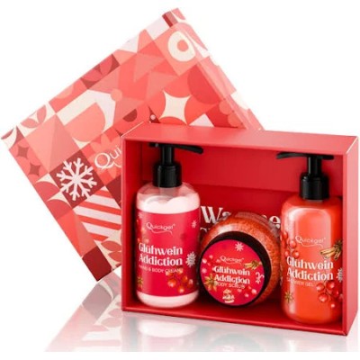 Quickgel Gluhwein Addiction Christmass  Σετ Περιποίησης για Καθαρισμό Σώματος & Ενυδάτωση 3τμχ