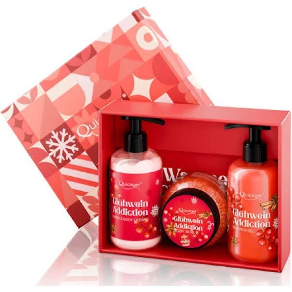Quickgel Gluhwein Addiction Christmass  Σετ Περιποίησης για Καθαρισμό Σώματος & Ενυδάτωση 3τμχ